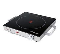 Orbegozo Plaque chauffante portable vitrocéramique PCE5000 – 2000W, inox, thermostat réglable, noire