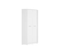Placard armoire d'angle de 2 portes coloris Blanc - Longueur 79,5 x Largeur 79,5 x Hauteur 197 cm