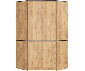 Placard d'angle AKORD S100 Chêne Craft 100 cm avec 4 portes et 6 étagères fini en Chêne Craft 100x50x180 cm