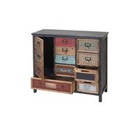 Placard De Pharmacien Hwc-A43, Commode, Bois Massif De Sapin, Vintage, Style Shabby 90x84x32cm Multicolore