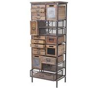 Placard de pharmacien MENDLER HWC-A43 bois massif de sapin style shabby 143x56x33cm Multicolore G