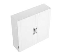 Placard de Rangement Mural, Étagères Réglables, Armoire à Pharmacie pour Salle de Bain, 60 x 60 x 18 cm, Blanc