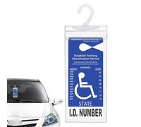 Placard de stationnement en handicap - Handicap Permis Handicap, manchon d'affichage la balise | Accessoires rétroviseur Organisateur passe-véhicule, couvercle rangement transparent avec des fentes po