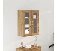 vidaXL Meuble mural 862163 – Montage mural, portes en verre, chêne artisanal, 69,5 x 34 x 90 cm