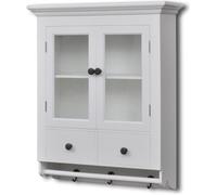 Placard mural de cuisine VIDAXL avec porte en verre - Bois blanc - 2 portes et 2 tiroirs