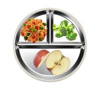 Placas Para Niños De Acero Inoxidable, Placas De Bebé Des Acero Inoxidable Con Succión, Compartimentos Bandeja Des Alimentos Deee Metal Platos Dee Aceroo Inoxidablee - Placa Dee Control D Porcione