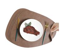 Place Mats for Dining Tables, Leather Dinner Placemat Table Plate Mat, 4-Piece Heat-Resistant and Easy-Clean Home Table Decor, Elegant Indoor Outdoor Farmhouse Restaurant Hotel Apartment Wedding Use