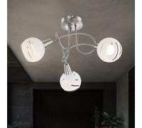 Place Rondell Luminaire Sportif Plafonnier LED Verre Satiné Nickel-Mat 3-Flammig