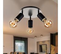 Place Rondell Plafonnier Lampe Spot Projecteur Mobile 3 à Flammes Bois Noir