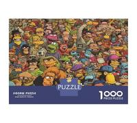 Place Ville AniméCasse-tête 1000 Pièces avec Découpe De Précision, Jeu De Puzzle Premium Foule Carnaval Cartpuzzle De Développement Cognitif pour Une Activité Intergénérationnelle, Passion Nature Et