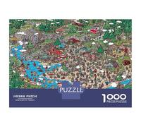 Place Ville AniméPuzzle 1000 Pièces avec Clic Parfait, Ensemble De Casse-tête en Puzzle Foule RIV Colorépuzzle De Développement Cognitif pour Une Activité Intergénérationnelle, Passion Nature Et FA
