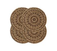 4x Napperons Gris Plain 38 cm Rond Jute Set de Table Restaurant Cuisine vidaXL