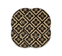 Placemats 4 st rond 38 cm jute zwart133868