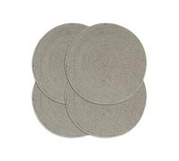 Vidaxl Napperons 4 Pcs Gris Plain 38 Cm Rond Coton