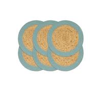 vidaXL Placemats 6 st 38 cm jute en katoen natuurlijk en groen133865 Vert G