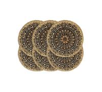 Vidaxl Napperons 6 Pcs Bleu Foncã© 38 Cm Rond Jute