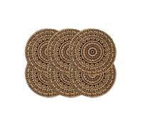 Placemats 6 st rond 38 cm jute donkerbruin133873