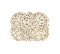 vidaXL Placemats 6 st rond 38 cm jute wit133867 Blanc G