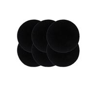 Placemats 6 st rond 38 cm katoen effen zwart 133845