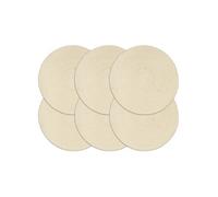 vidaXL Placemats 6 st rond 38 cm katoen natuurlijk 133843 Brun G
