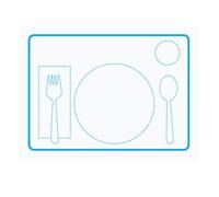 Placemats éducatifs pour Les Enfants, placemat en Silicone pour Tout-Petit, mœurs de Table Facile à Nettoyer Toys Education Aids Mat de Table du Tapis Nourriture pour la Maison Enfant 40 * 30cm BL