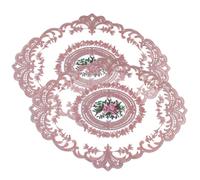 Placemats en Dentelle 2pcs Fleur Broidered Mesh Ovale Vintage 16.5x12.2 Pouces Doilies Café à café Place pour Table à Manger la Maison, Style 2, Tapis de Table Basse