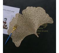 Placemats for Dining Table Gold, Set de Table Lavable Automne Lot de 6 Motif de Feuille de Ginkgo Creuse de Luxe PVC sous Assiette 40x44cm