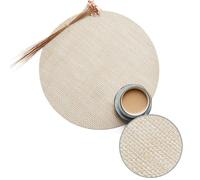 Placemats for Dining Table, Set de Table Lavable Beige Lot de 4 Tissage Rond en Bambou Vinyle Polyester sous Assiette 32x32cm