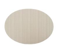 Placemats for Dining Table, Set de Table Lavable Vintage Gris Beige Lot de 2 Ovale de Couleur Unie Vinyle Polyester sous Assiette 45x32.5cm