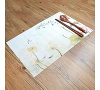 Placemats Halloween, Set de Table Fleur Rose Vert Lot de 2 Vinyle Polyester Dessous de Table 45x30cm