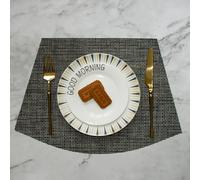 Placemats Halloween, Set de Table Vintage Sésame Noir Lot de 6 Tresse Sectorielle Vinyle Polyester Dessous de Table 43x29cm