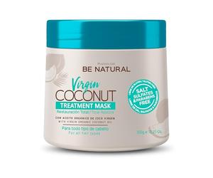 PLACENTA LIFE BE NATURAL - Masque Hydratation et Réparation Ultra Profonde | Huile de Coco Vierge Bio | Sans Sel, Sulfates, Parabènes et Gluten | Convient à Tous Types de Cheveux, Multicolore, 350 g