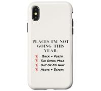 Places I'm Not Going This Year Boundaries Self Care Design Coque pour iPhone X/XS
