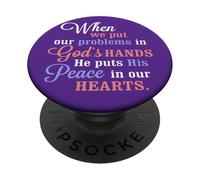 Placez Vos problèmes sur Dieu, il Vous donnera la Paix PopSockets PopGrip Adhésif