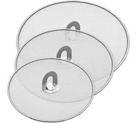 PLACHIDAY Lot de 3 écrans anti-éclaboussures pour la cuisine - Protection contre les éclaboussures de graisse en acier inoxydable pour poêle à frire avec bouton pliable, comme passoire (25,4 cm, 29,2