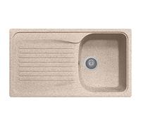 Plados Évier en quartz de cuisine encastré HR0861 baignoire simple et égouttoir - Avoine