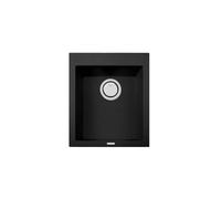PLADOS ON4110 Évier à quartz de cuisine encastré pour baignoire simple 41 cm - noir métal