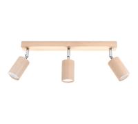 PLAFOND BERG 3 GU10 EN BOIS NATUREL SOLLUX SL.0703