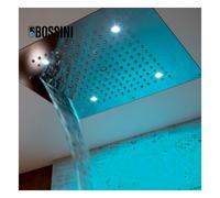 Plafond de douche 3 jets LED RGB, et flexible acier brossé Dream - BOSSINI H389350075