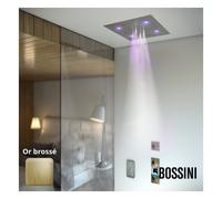 Plafond de douche 4 jets LED RGB chromothérapie or brossé Dream - BOSSINI H389080043