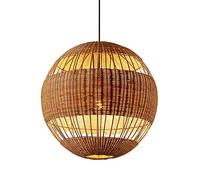 Plafond Light Chandelier, Asie du Sud-Est style lanterne rond Pendant Light Light Dark Thin Rattan Plafond Shade Light, luminaire pour îlot de cuisine, salon, salle à manger, E26, lumière suspendue