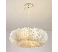 Plafond Nordique Plume Nordique Plafond Pendant Lumière Lumière 8 Lumières 80cm de Large Chambre Girls Chandelier Éclairage