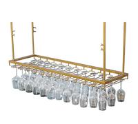 Plafond suspendu un unité de barres à vin Plafond, porte-bouteille à vin suspendu, porte-étapes en verre en verre, porte-étapes en verre, porte-bouteilles à vin réglable, or (taille: 60x35 cm)