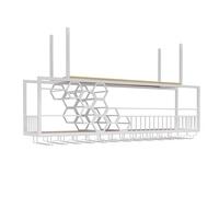 Plafond, Suspension de Grande capacité, étagère Flottante de Bar Industriel, Porte-Verres à vin, Bouteilles de vin, présentoir de Stockage de vin/Plat, étagère de Montage au Plafond, pour va