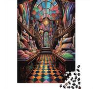 Plafond Vitrail Puzzle 1000 Pièces Papier pour Adultes Boutique Magique Jeu de Puzzle 1000 Pièces Décoration Cadeau Famille 70x50cm/1000pcs