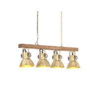 Plafondlamp industrieel E27 mangohout messingkleurig320522