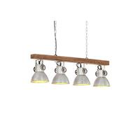 Vidaxl Plafonnier Industriel Argenté E27 Bois De Manguier Marron