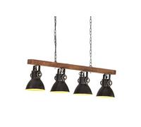 Plafondlamp industrieel E27 mangohout zwart320523