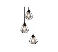 Vidaxl Plafonnier Avec Design De Diamant Noir 3 Ampoules E27 Noir