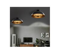 Plafondlampen 2 st halfrond E27 zwart en goudkleurig50873